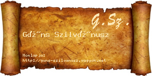 Güns Szilvánusz névjegykártya